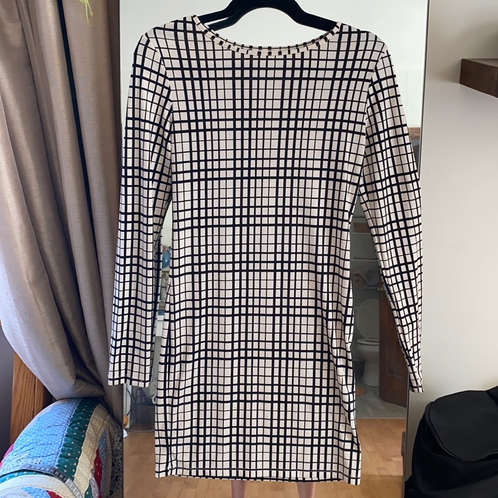 Net Black&White Geometric Bodycon Dress